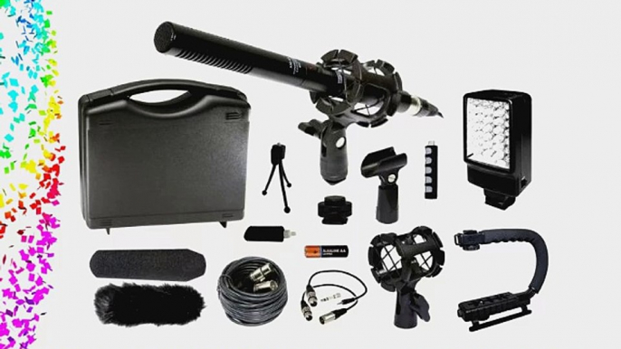 Professional Camcorder Video Camera Microphone Stabilizer LED Video Light Accessories Kit for