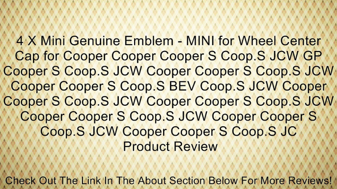 4 X Mini Genuine Emblem - MINI for Wheel Center Cap for Cooper Cooper Cooper S Coop.S JCW GP Cooper S Coop.S JCW Cooper Cooper S Coop.S JCW Cooper Cooper S Coop.S BEV Coop.S JCW Cooper Cooper S Coop.S JCW Cooper Cooper S Coop.S JCW Cooper Cooper S Coop.S