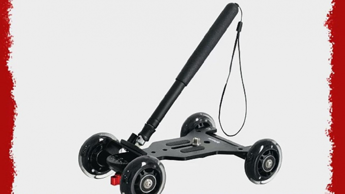 Polaroid PL-STATT Rolling Mini Dolly Stabilization System With Pole Handle For Digital SLRs