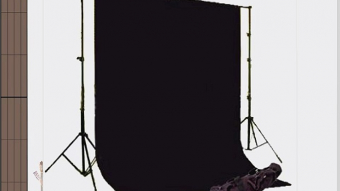 CowboyStudio Photography 6 X 9ft Black Muslin Backdrop with Support System and Carry Bag