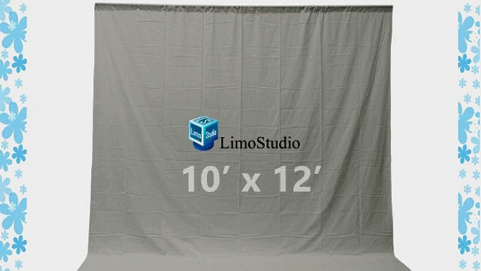 LimoStudio Seamless 100% Cotton 10' x 12' Solid Gray Muslin Backdrop Photo Studio Background