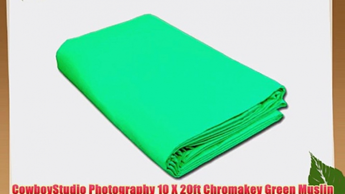 CowboyStudio Photography 10 X 20ft Chromakey Green Muslin Backdrop with 10ft  Heavy Duty Crossbar