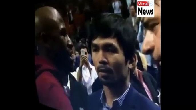 Floyd Mayweather vs Manny Pacquiao 2015 Face to face at NBA Game 2015