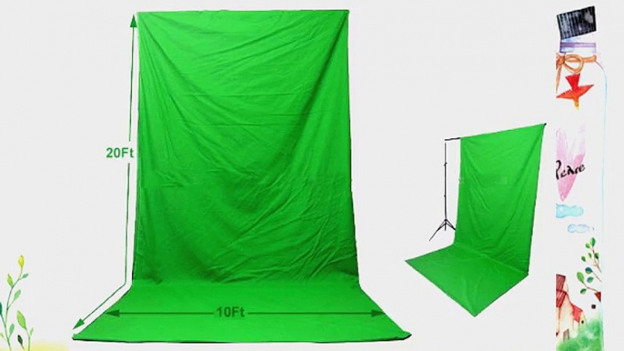 CowboyStudio 10 X 20 Feet Chormakey Green Muslin Backdrop Seamless with a 4 inch Rod Pocket