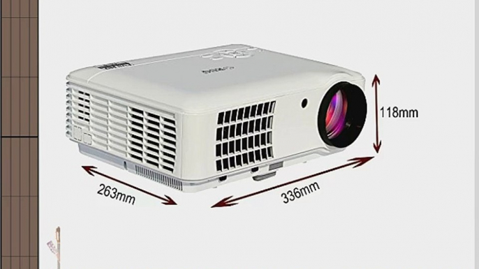 EUG 88W 1080p Projector LED HDMI 3D Full DH Portable Home Cinema Theater Digital Image Video