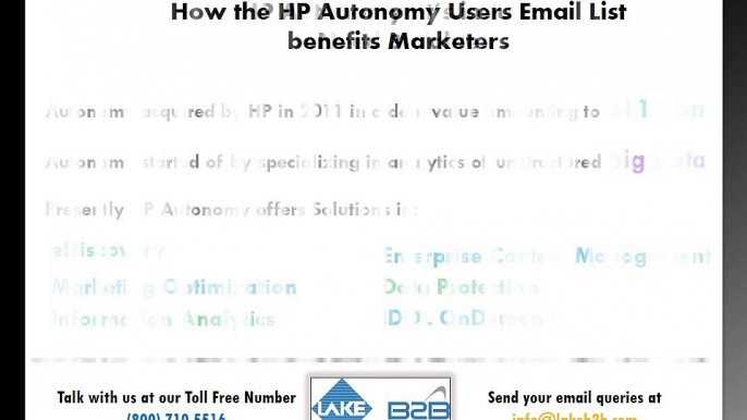 HP Autonomy Email List and Mailing Lists