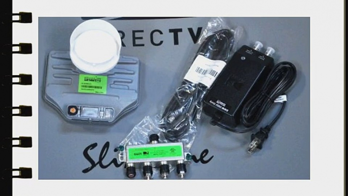 4 KIT SWM DIRECTV KA/KU HD SL3 SLIMLINE MPEG4 3 LNBF COMPLETE DISH ANTENNAS W/POWER SUPPLY