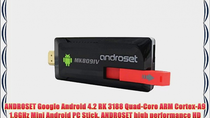 ANDROSET Mini Android PC 4.2 Quad Core Andriod Mini TV BOX Dongle Stick Android Media TV Player/