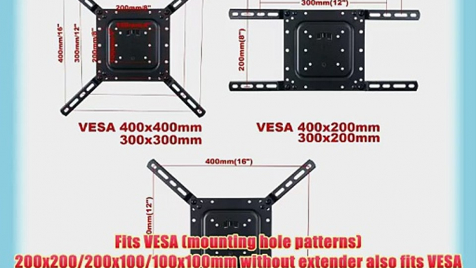 VideoSecu Tilt Swivel Articulating Full Motion Plasma LCD LED Flat Panel TV Wall Mount for