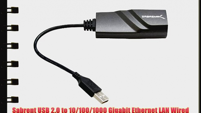 Sabrent USB 2.0 to 10/100/1000 Gigabit Ethernet LAN Wired Network Adapter for Windows Mac Chromebook