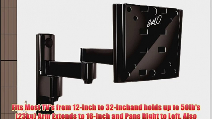 Bell'O 7465B 16-Inch Extending Tilt/Pan Articulating Arm Wall Mount System for a 12-Inch to