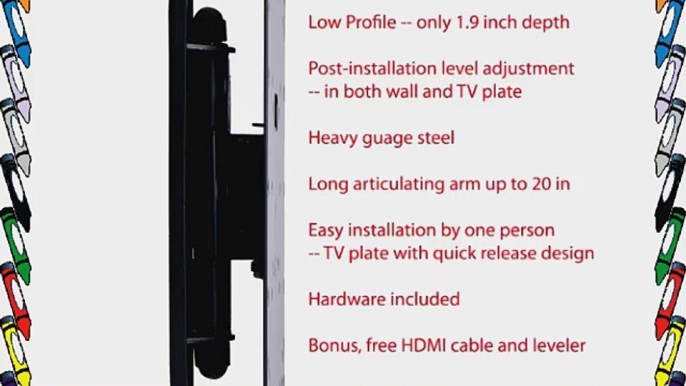 VideoSecu Articulating Swing Arm LCD LED Plasma TV Wall Mount Bracket Fit LG 26 32 32LB5800