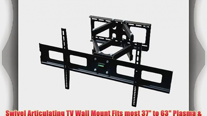 Mount-It! Dual-Arm Articulating TV wall mount for 37-63 LCD LED Plasma TV black color full