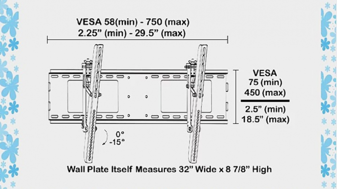 Black Tilting/Tilt Wall Mount Bracket for Sharp Aquos LC-C4654U (LCC4654U) 46 LCD HDTV Television/TV