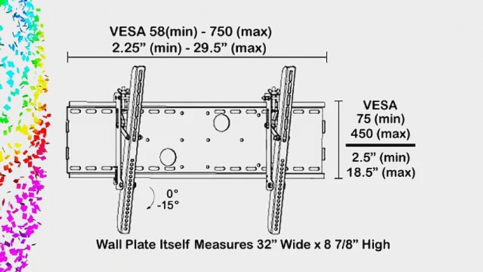 Black Adjustable Tilt/Tilting Wall Mount Bracket for Samsung PN50B430P2D (PN-50B430P2D) 42