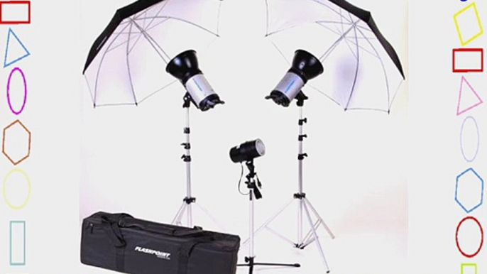 Flashpoint 3 Light Strobe Outfit with Stands 40 Umbrellas