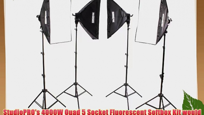 StudioPRO Photo Video Studio 4000 Watt Softbox Lighting Kit Continuous Light with Soft Box