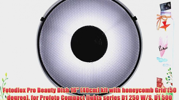 Fotodiox Pro Beauty Dish 16 (40cm) kit with honeycomb Grid (50 degree) for Profoto Compact