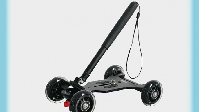 Polaroid PL-STATT Rolling Mini Dolly Stabilization System With Pole Handle For Digital SLRs