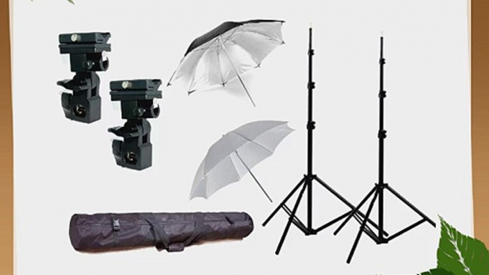 Studiohut Double Strobies Photo Studio Flash Mount and Umbrellas Kit with Carry Case