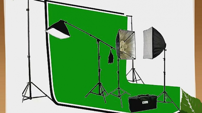 ePhoto 2700 Watt PHOTOGRAPHY STUDIO VIDEO CONTINUOUS LIGHTING SOFTBOX KIT 3PC 6 x 9 Muslin