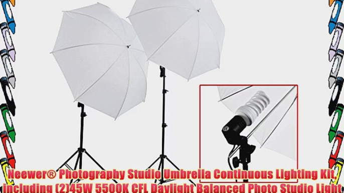 Neewer? Photography Studio Umbrella Continuous Lighting Kit including (2)45W 5500K CFL Daylight