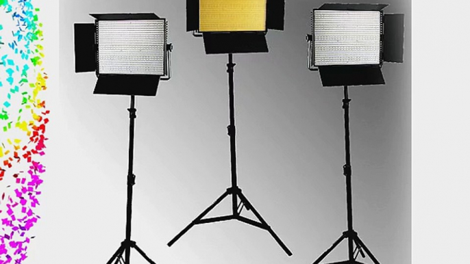 ePhoto Dimmable 3 x 1200 LED Lite Panel Video Photography LED Lighting Kit by ePhotoInc ULS1200Hx3