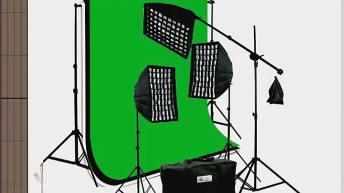 ePhoto 3 x Premium HoneyComb Softbox Photography Studio Video Lighting Kit Boom Stand Hair