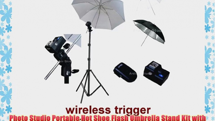 Photo Studio Portable Hot Shoe Flash Umbrella Stand Kit with Wireless Remote Trigger for Canon