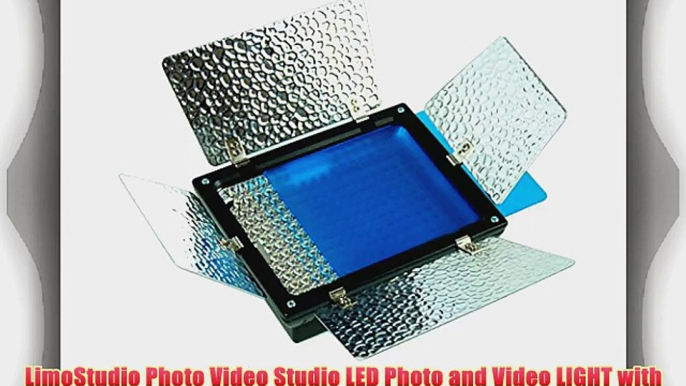 LimoStudio Photo Video Studio LED Photo and Video LIGHT with Barndoor and 4 Color Filters and