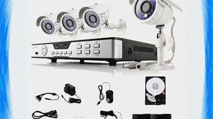 ZMODO 4Channel H.264 DVR Security Camera System w/ 4 Outdoor 600TVL Night Vision High Resolution