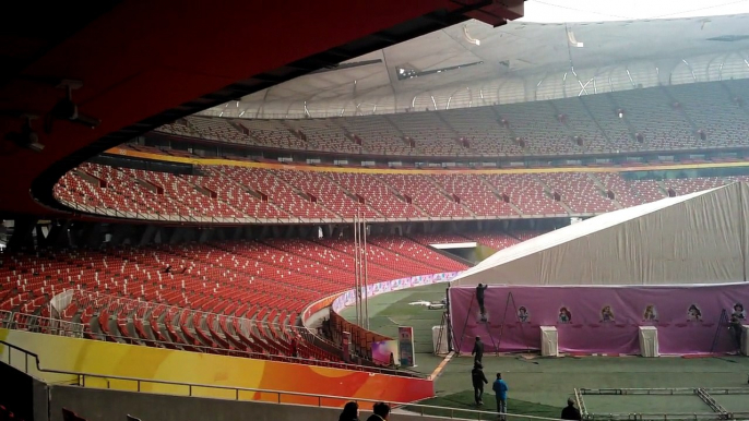 Birds Nest Olympic Ground Beijing China on 20-12-2012 Aijaz Bhayo with friends.