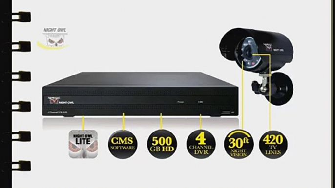 Night Owl Security STA-44 4-Channel STA DVR with 4 Night Vision Cameras 500 GB HD and Smartphone