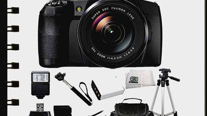 Fujifilm FinePix S1 16 MP Digital Camera with 3.0-Inch LCD (Black)   32GB Bundle 9 PC Accessory