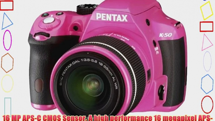 Pentax K-50 16MP Digital SLR Camera Kit with DA L 18-55mm WR f3.5-5.6 Lens (Pink)