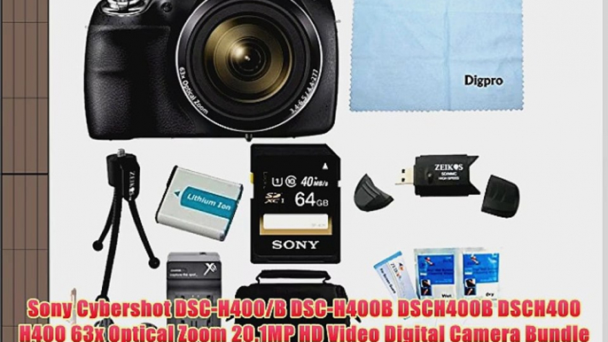 Sony Cybershot DSC-H400/B DSC-H400B DSCH400B DSCH400 H400 63x Optical Zoom 20.1MP HD Video