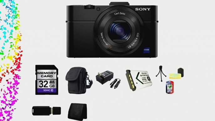 Sony Cyber-shot DSC-RX100 II DSC-RX100M2 20MP Digital Camera   32GB SDHC Class 10 Memory Card