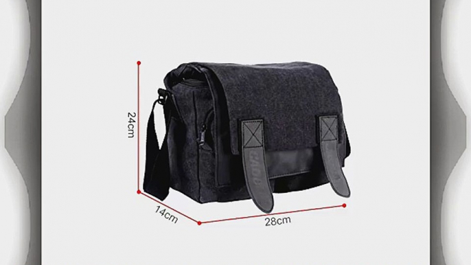 Eggsnow DSLR SLR Camera Shoulder Bag Waterproof Canvas Computer Case (1 Camera   2 Lenses