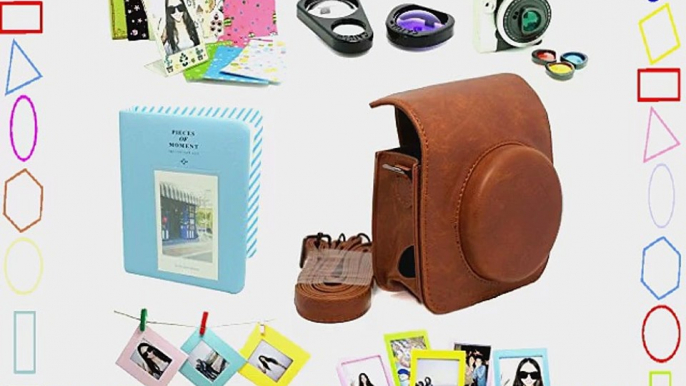 Fujifilm Instax Mini 90 Instant Camera Accessory Bundles Set(Included: Brown Fujifilm Instax