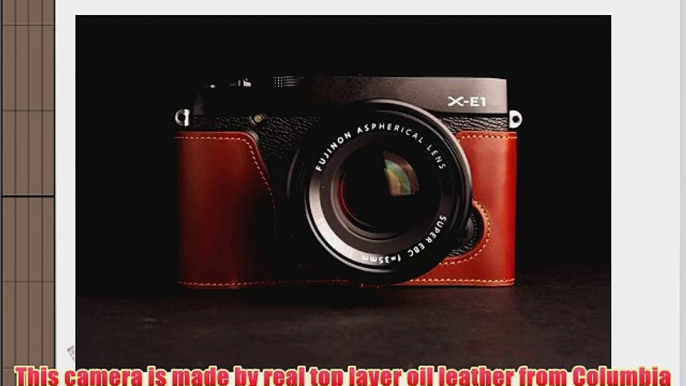 Handmade Genuine real Leather Half Camera Case bag cover for FUJIFILM X-E2 X-E1 XE2 XE1 Brown