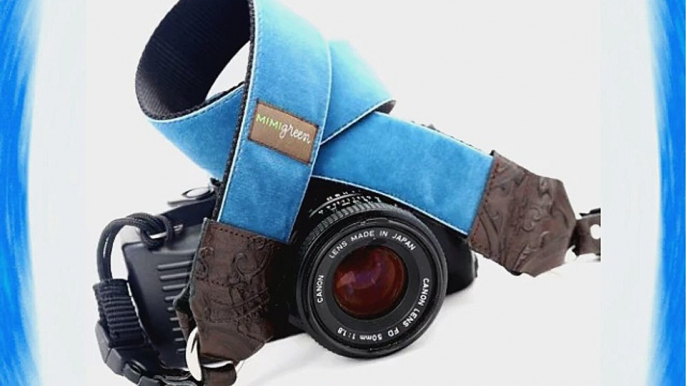 Mimi Green 'Diego' Blue Velvet DSLR Camera Strap