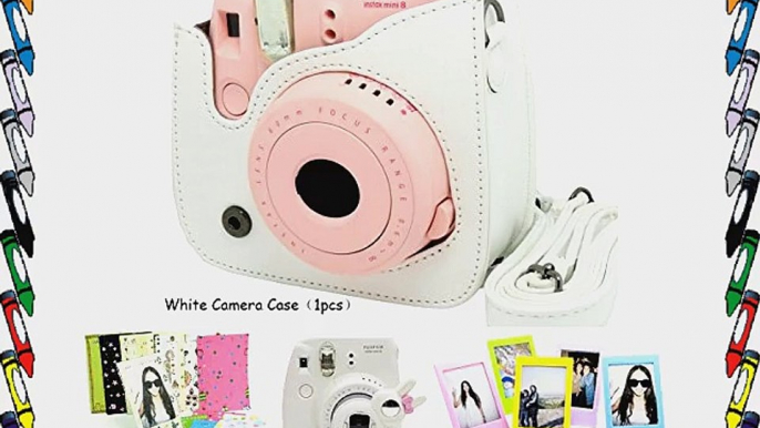 Fujifilm Instax Mini 8 Instant Camera Accessory Bundles Set (Included: White Mini 8 Vintage