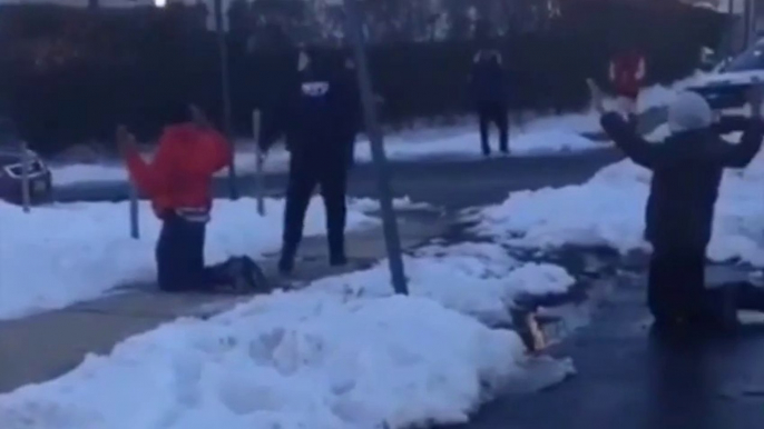 Cop Pulls Gun on Teens Reportedly Having Snowball Fight