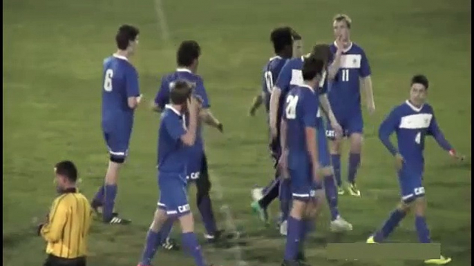 Amazing Goal Geoffrey Acheampong scores from kick off for Cate v Malibu (high school soccer)