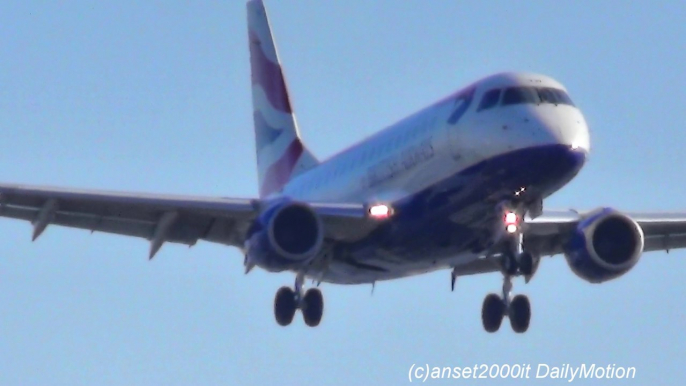 Embraer ERJ-190 British Airways Landing in London City Airport. Flight BA2211 from Glasgow (GLA). Reg: G-LCYN. Plane Spotting