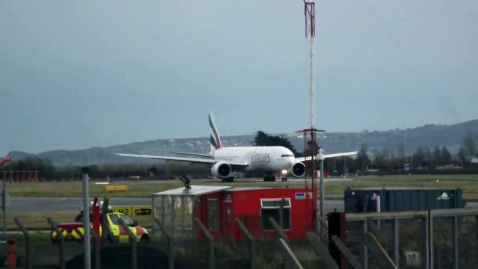 Emirates Airlines Boeing 777-31H(ER)  Departing From Dublin International Airport Ireland To Dubai Uniteb Arab Emirates.