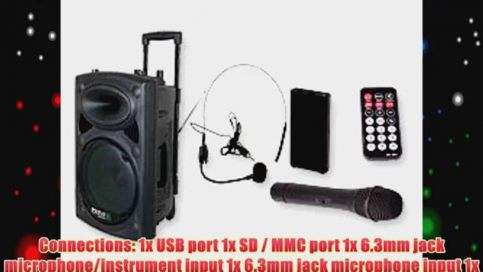 Ibiza PORT12VHF-BT Sonorisation portable 12'' USB/SD/AUX/MP3/Bluetooth Noir