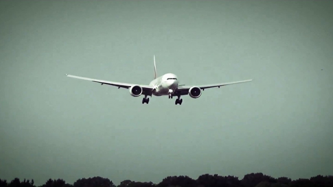 Emirates Sky Cargo Boeing 777   Landing at Hamburg International Airport Germany