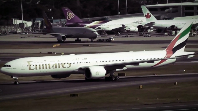 Emirates Airlines Boeing 777 300ER Take Off at Sydney Airport Australia for Dubai (UAE)