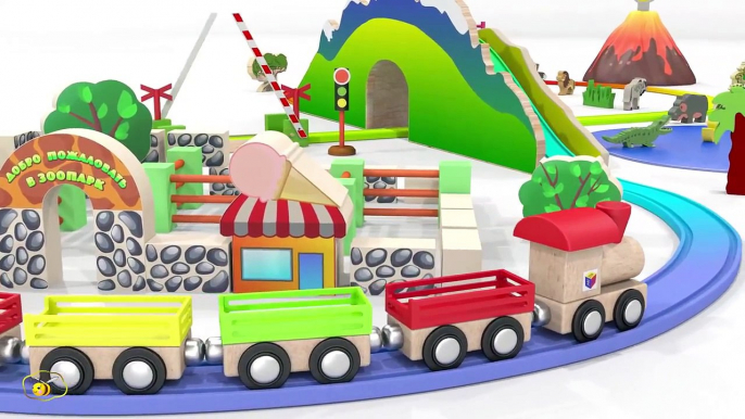 Trains for children. Educational videos cartoons for toddlers. Learn wild animals with a ZOO train